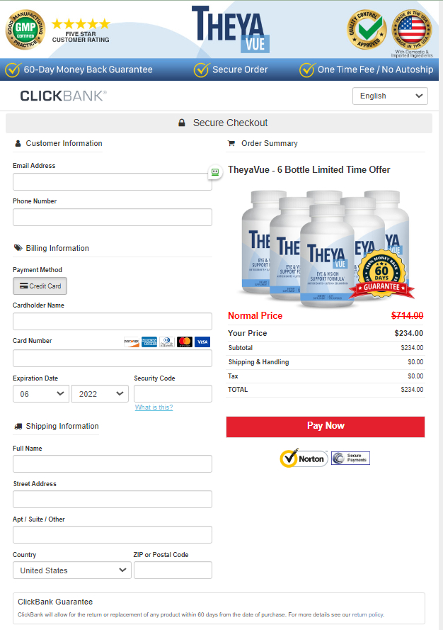 TheyaVue - Secure Order Page